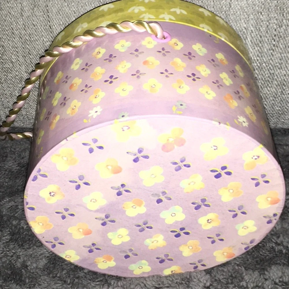 Easter Colors Lidded Box With Handle NWOT